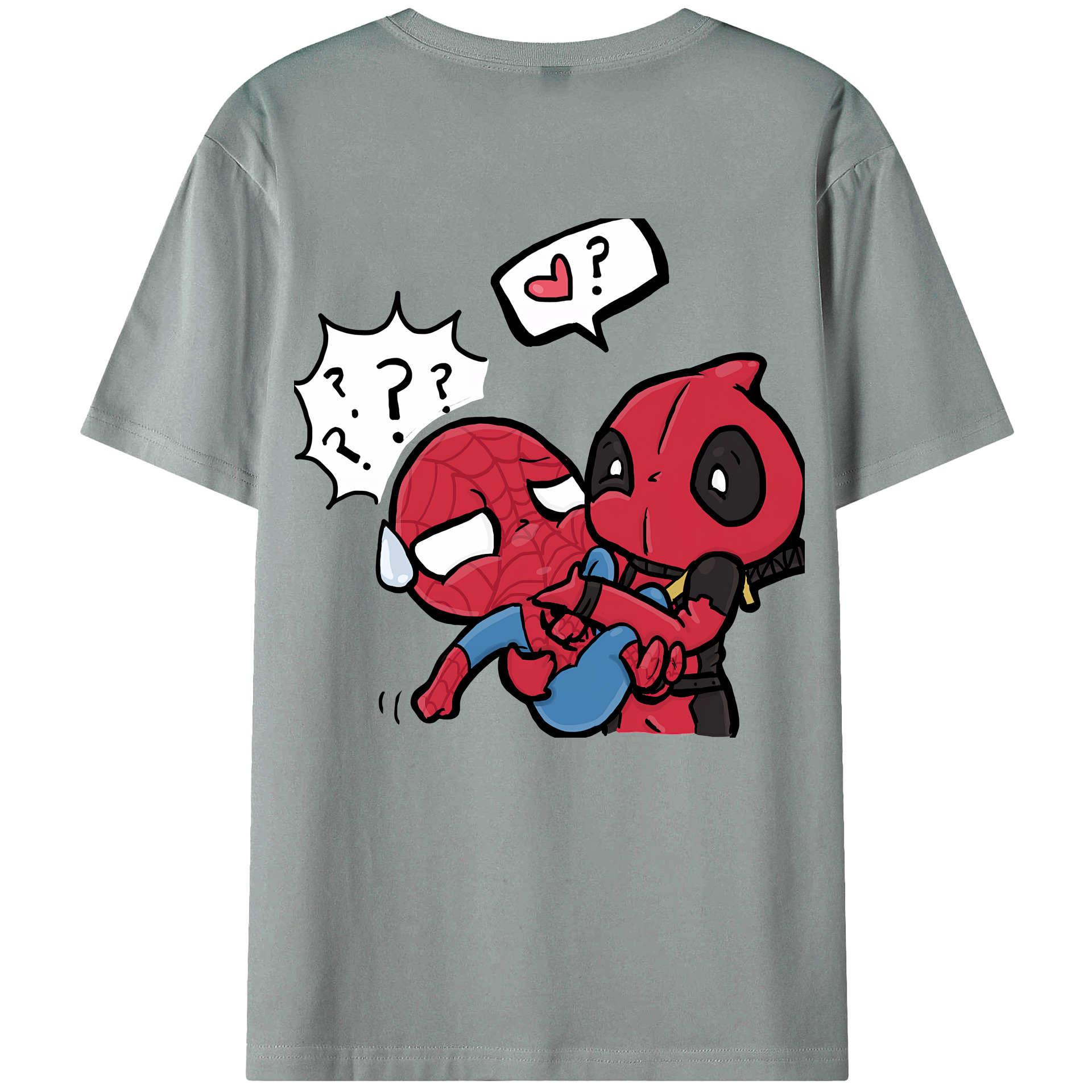 （画像用） Deadpool デッドプール 綿100％ メンズ半袖Tシャツ（バックプリント） 通気性